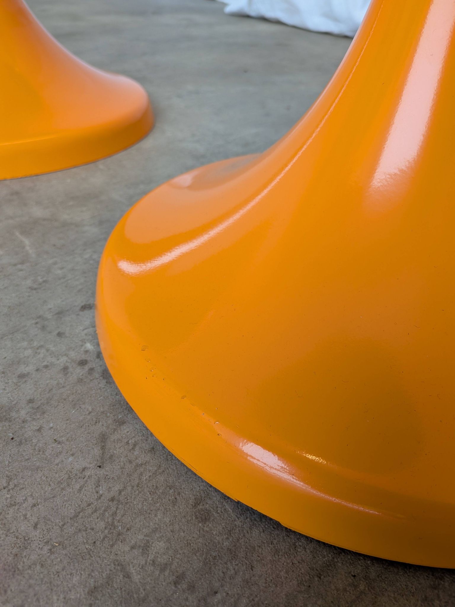 Set of 2 Orange Vintage Mushroom Stool “Jurček” by Meblo, 1960s – Space Age