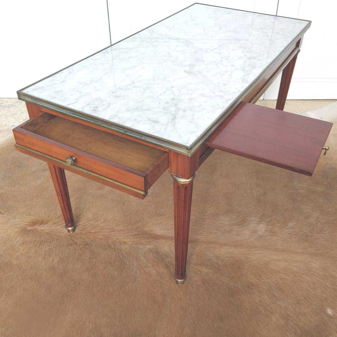 Louis XVI-style white marble coffee table
