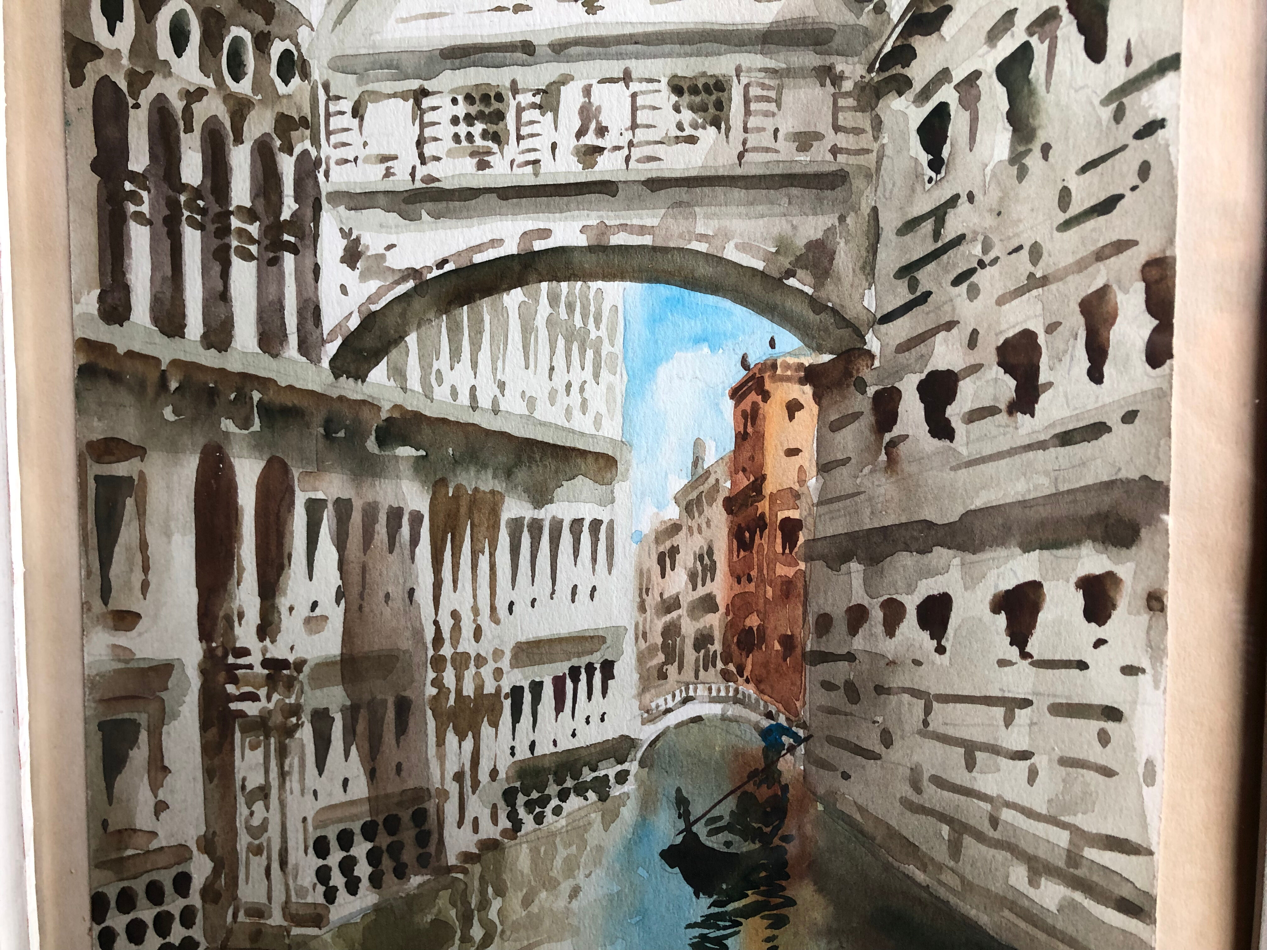Giorgi watercolor painting Bridge of Sighs Venice