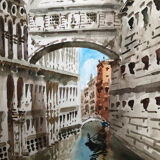 Tableau aquarelle giorgi pont des soupirs Venise