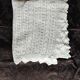 White cotton bedspread - throw with geometric chevron pattern