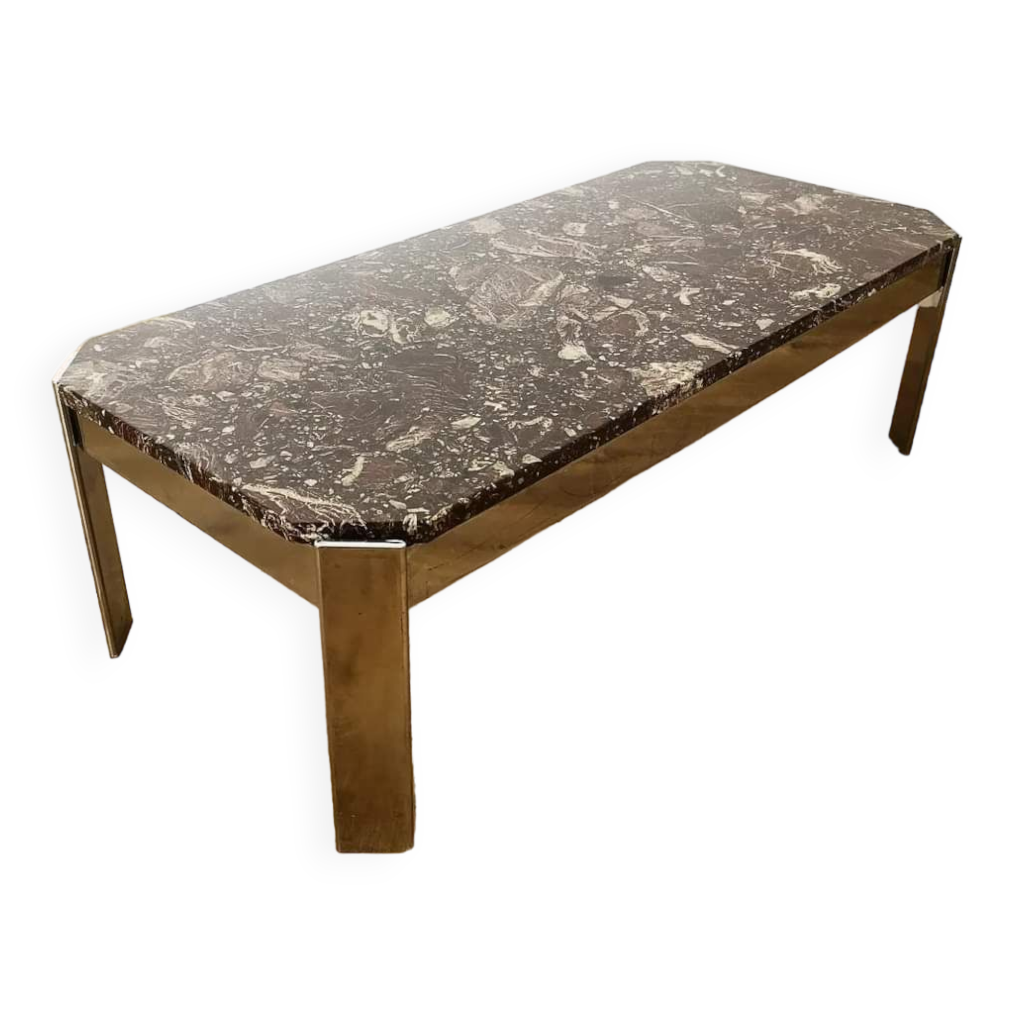 Marble coffee table and aluminum base