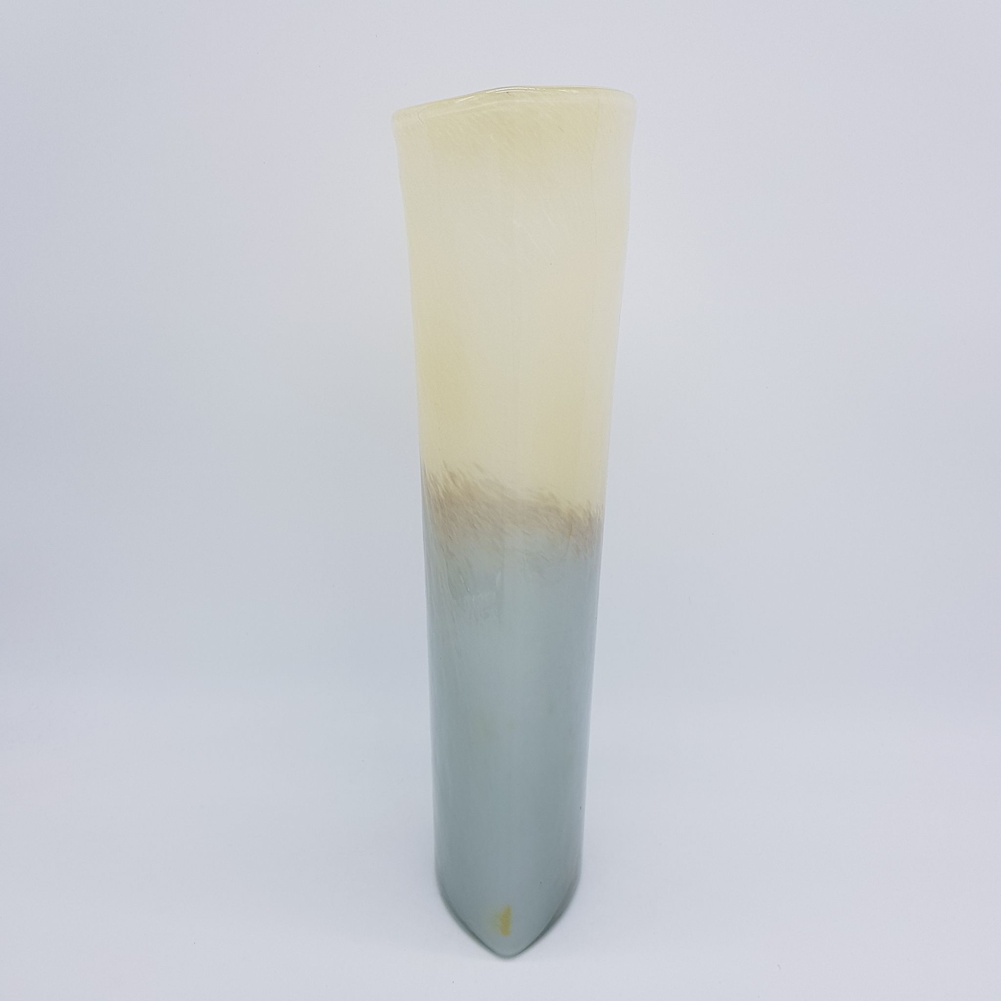Grey and beige blown glass vase