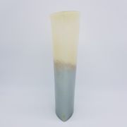 Grey and beige blown glass vase