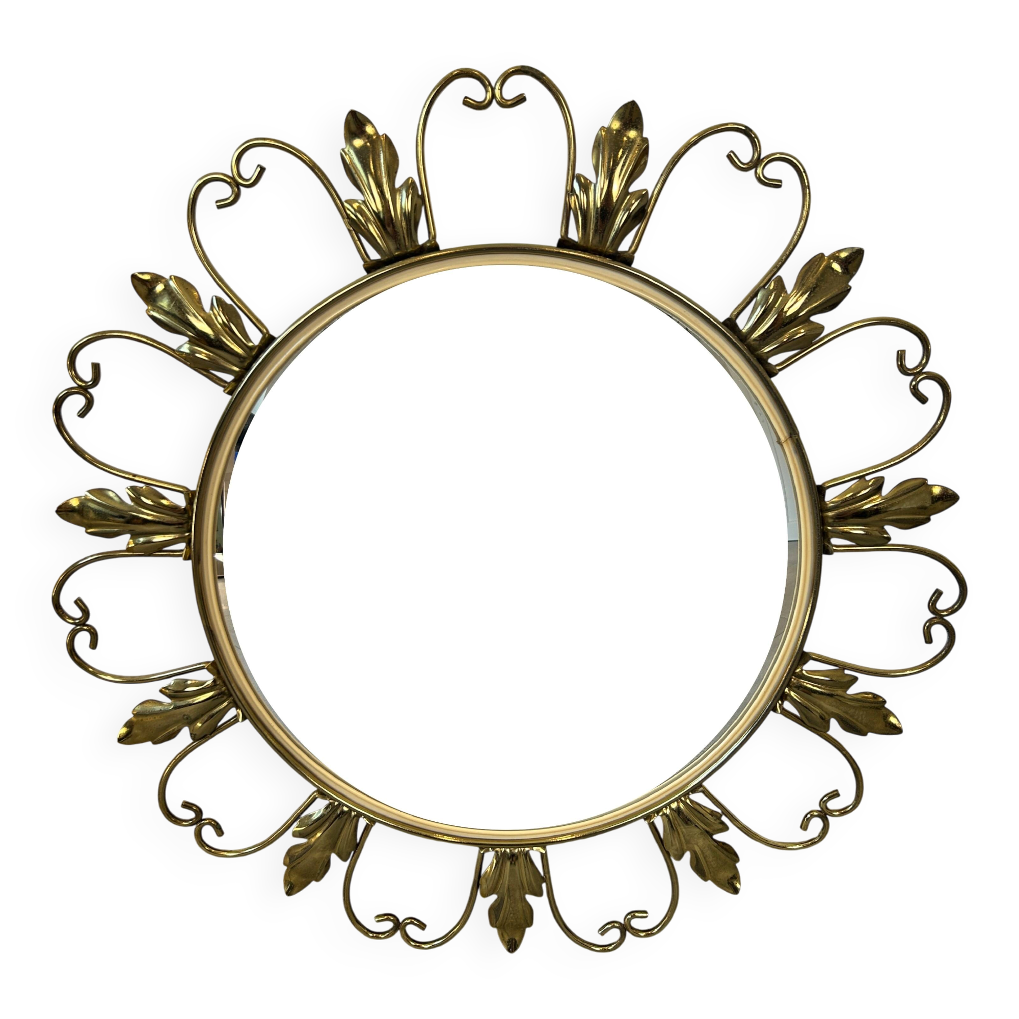 Golden metal convex sun mirror