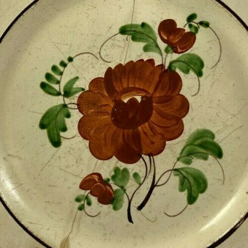 Assiette forges les eaux decor floral fin XVIII debut XIXeme