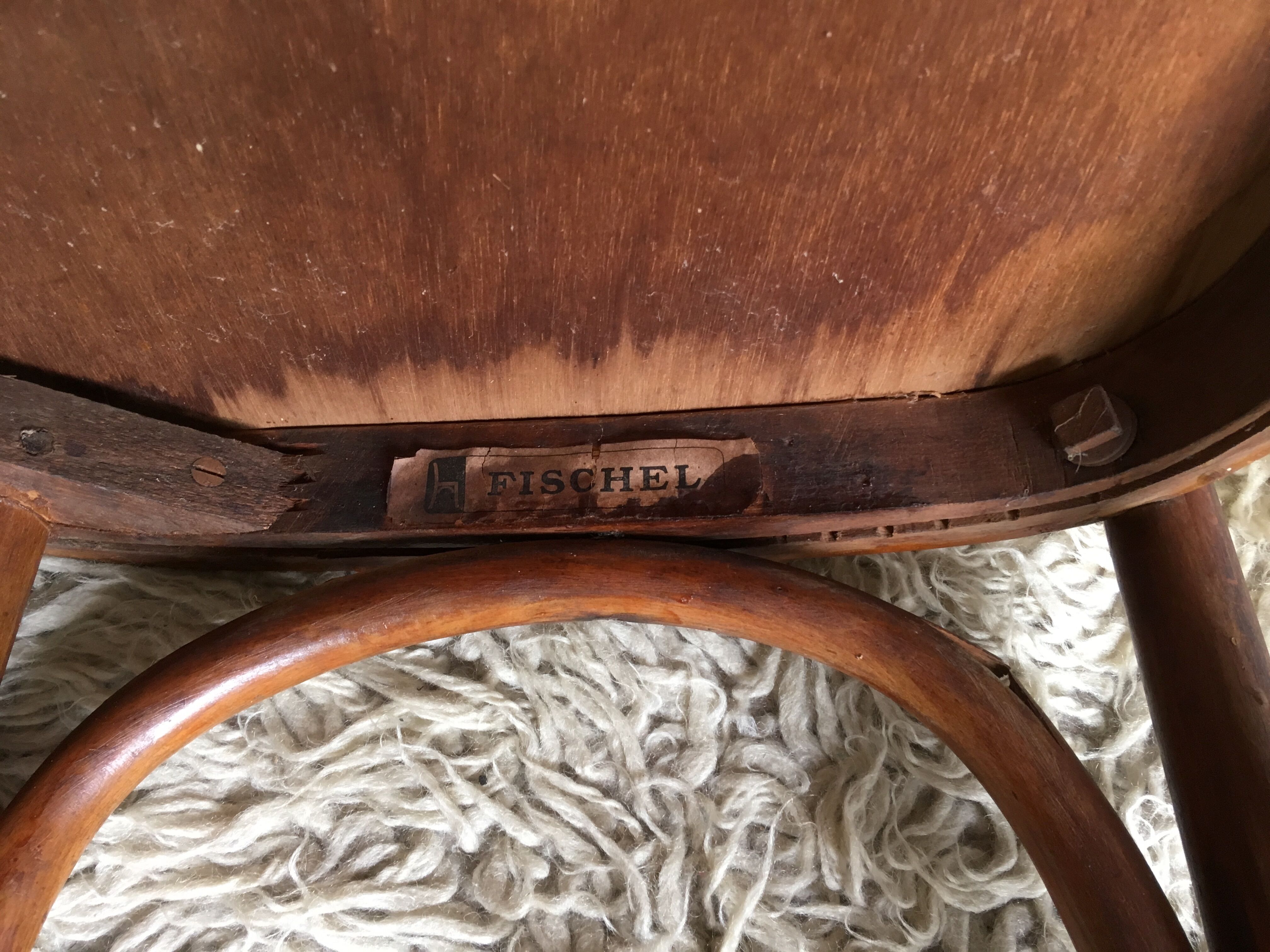 Fischel curved wooden countertop chair - mid. 20th