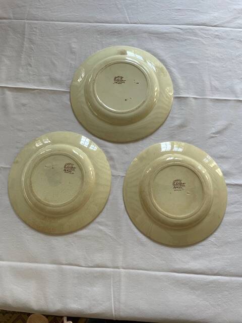 Set of 3 game serving dishes by Jules Viellard.