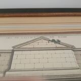 Architectural pencil drawing of the Arch of Gallienus in Rome 57x65x2 cm