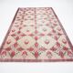 4x8 Star Pattern Burgundy Turkish Vintage Rug, 140x237Cm