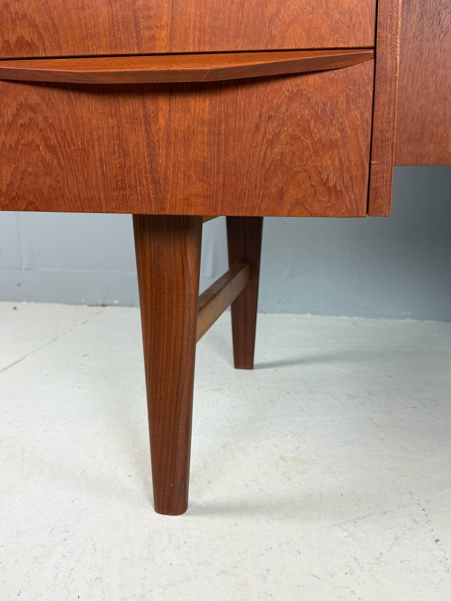 Scandinavian modern teak desk with backside book shelving, 1960, Denmark