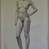 Charcoal drawing academician circa 1900