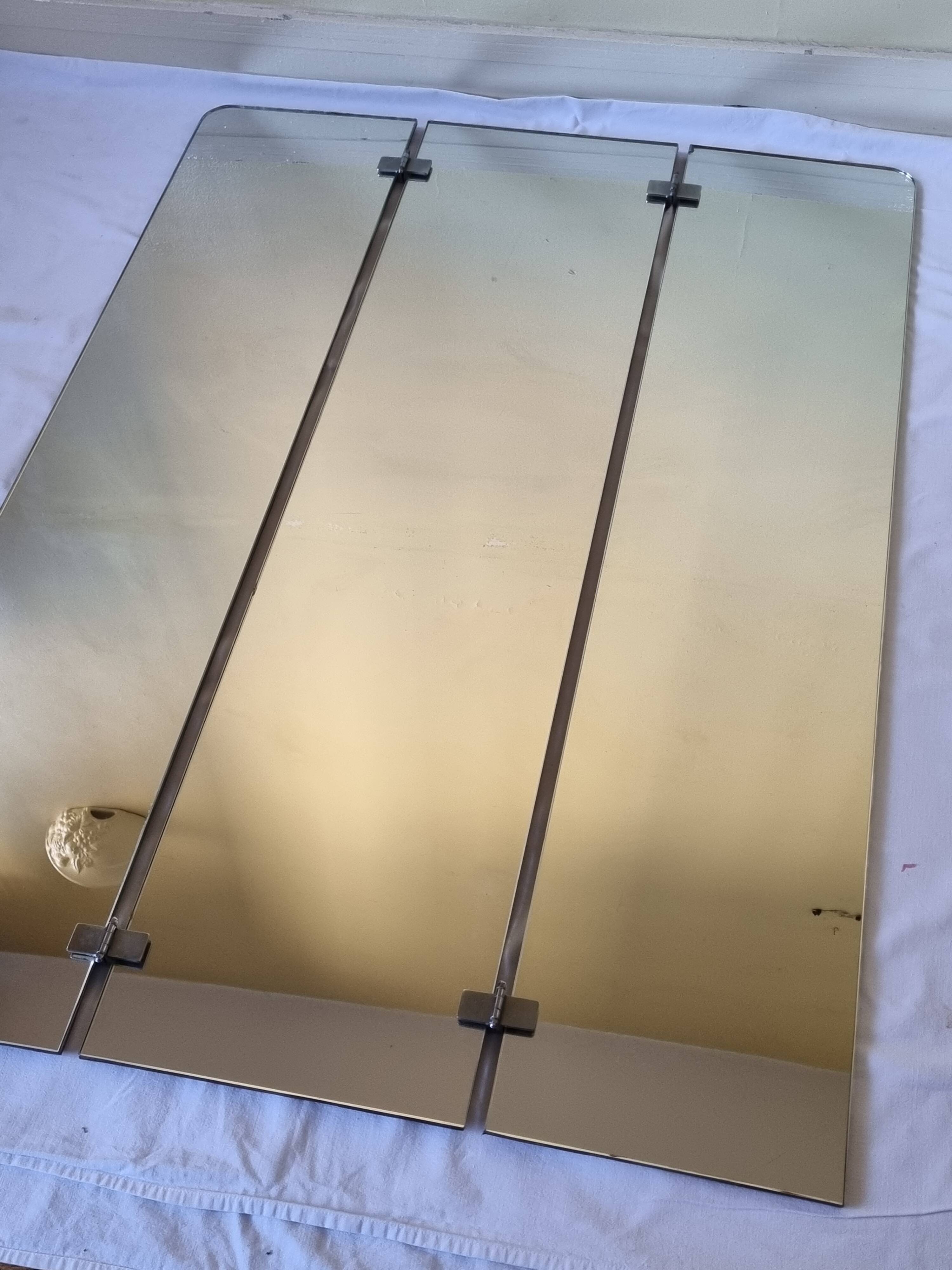 Folding triptych wall mirror, 1960s, 120 x 85 cm
