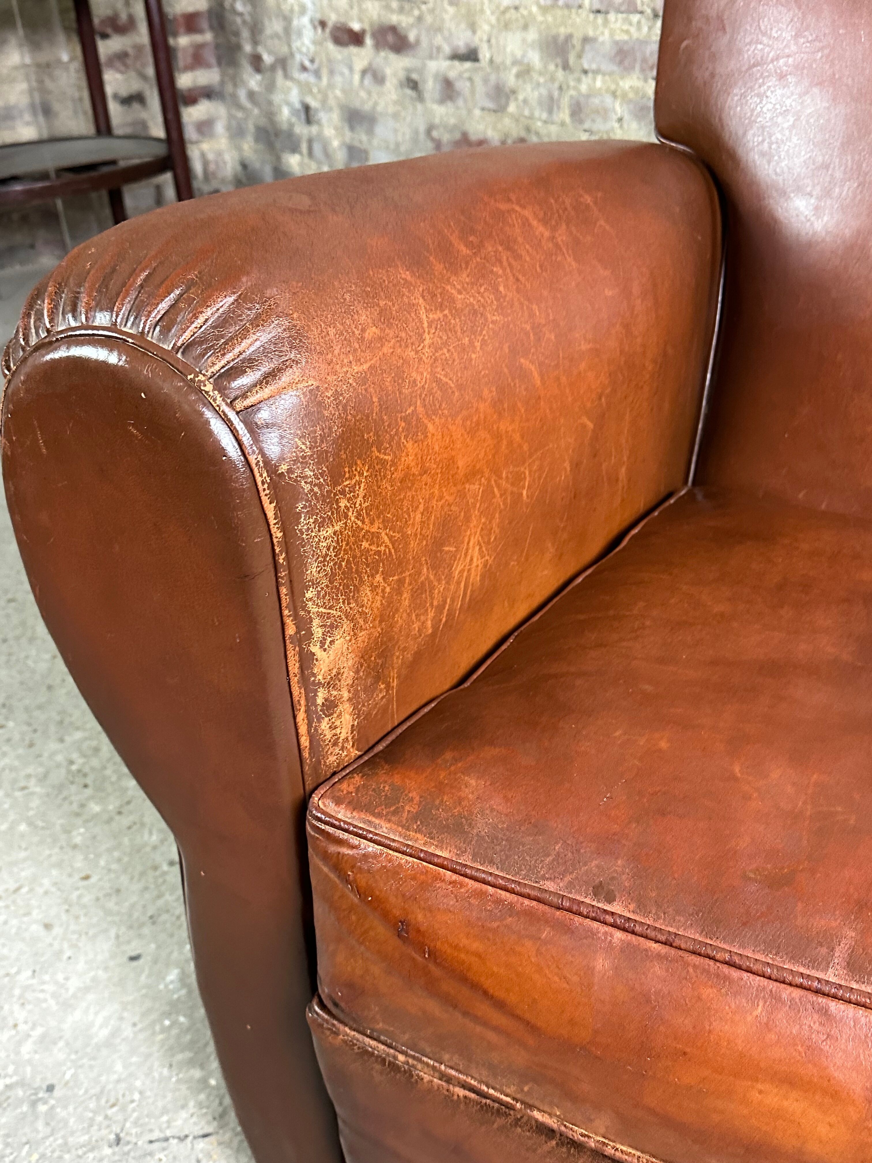 Club armchair leather 30s