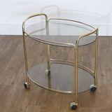 Brass and glass rolling trolley 1970