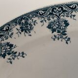 Plat ancien ovale bleu et blanc