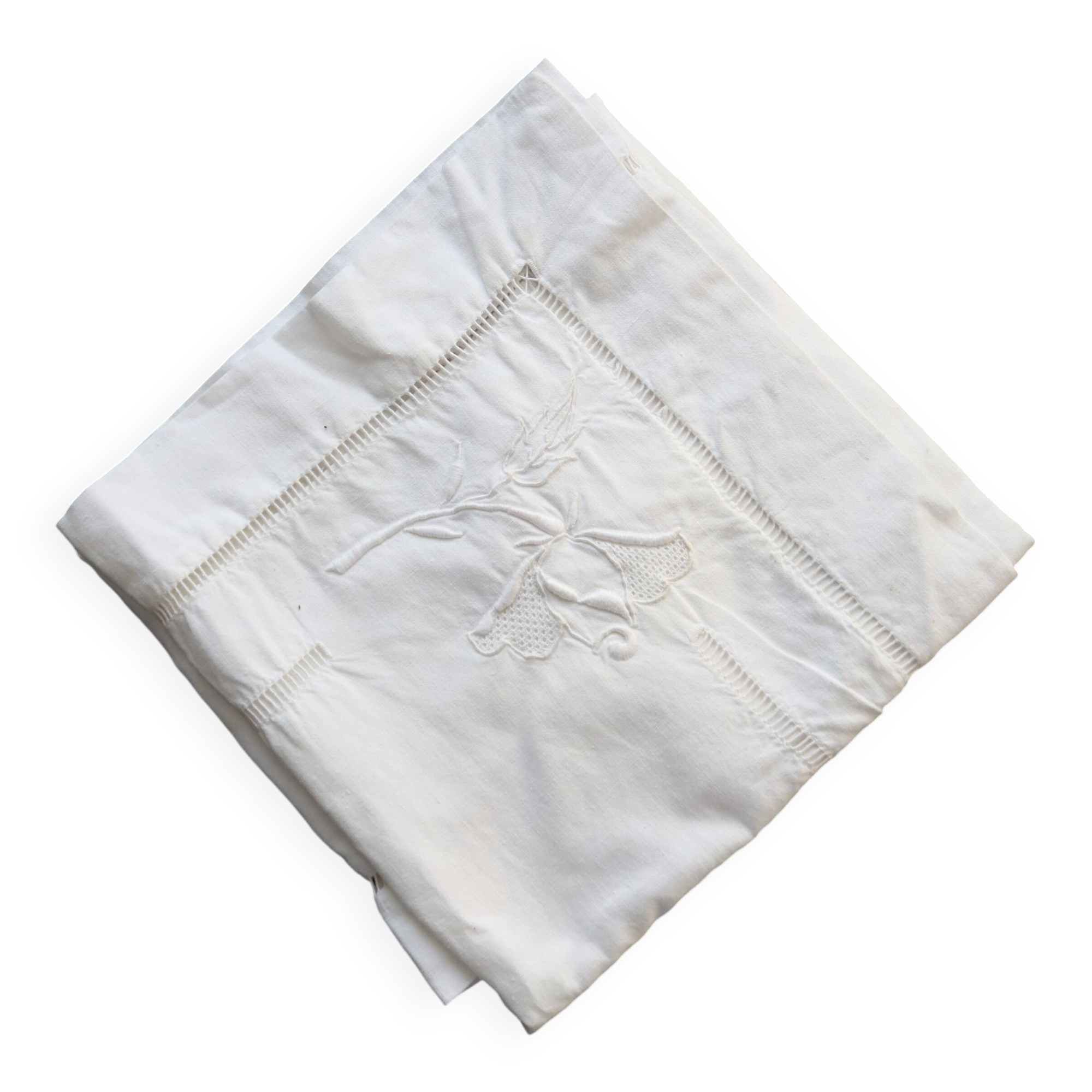 Antique embroidered pillowcase