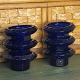 Navy blue candle holders