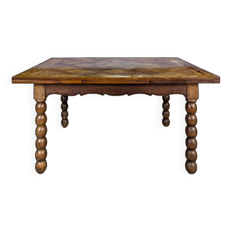 Table de salle à manger pieds bobinnes en chêne