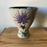 Vintage Ceramic Vase with SAVOIE Thistles