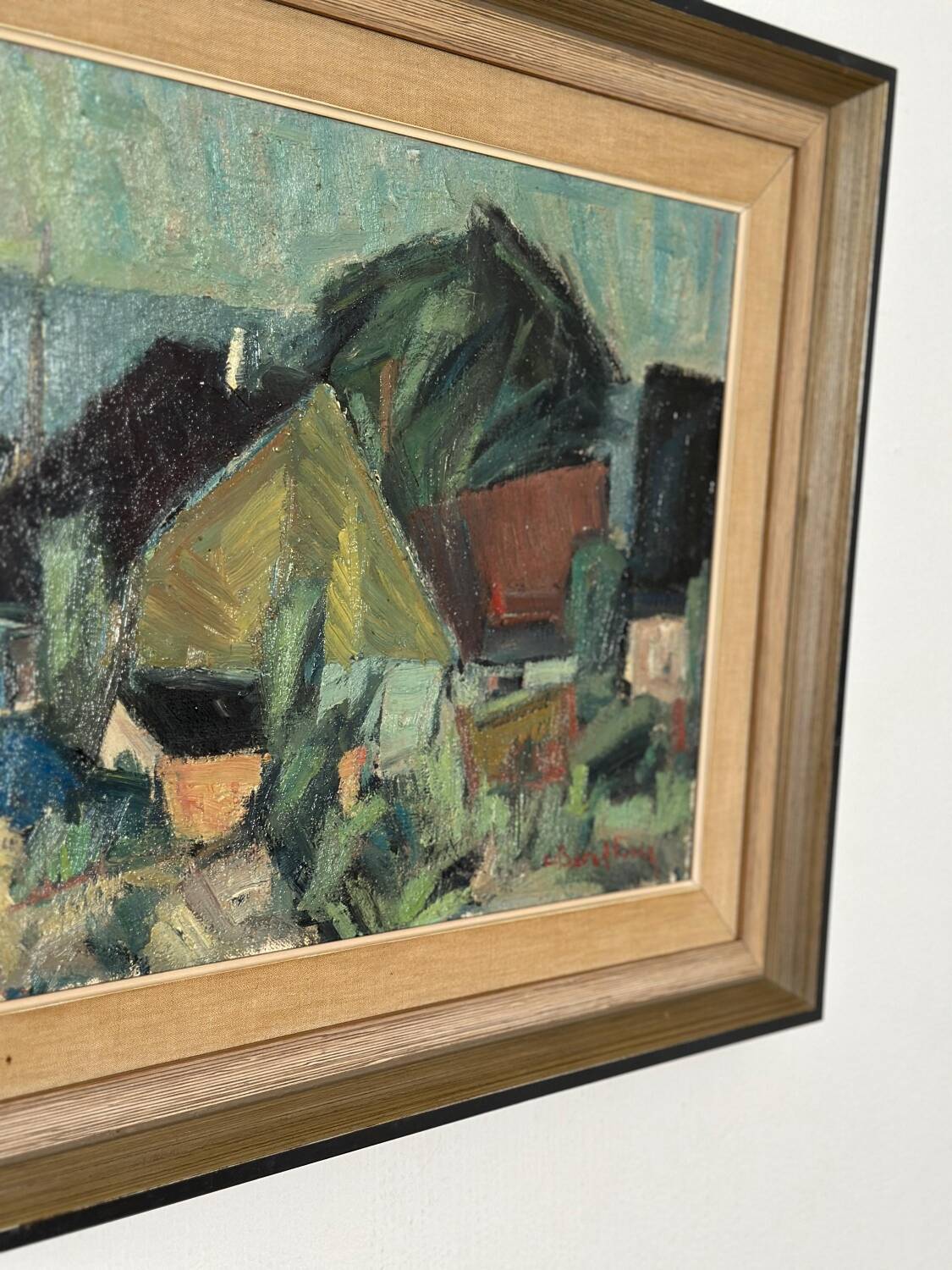 Swedish Oil on Canvas – “Fiskeläge” by Carl Berndtsson