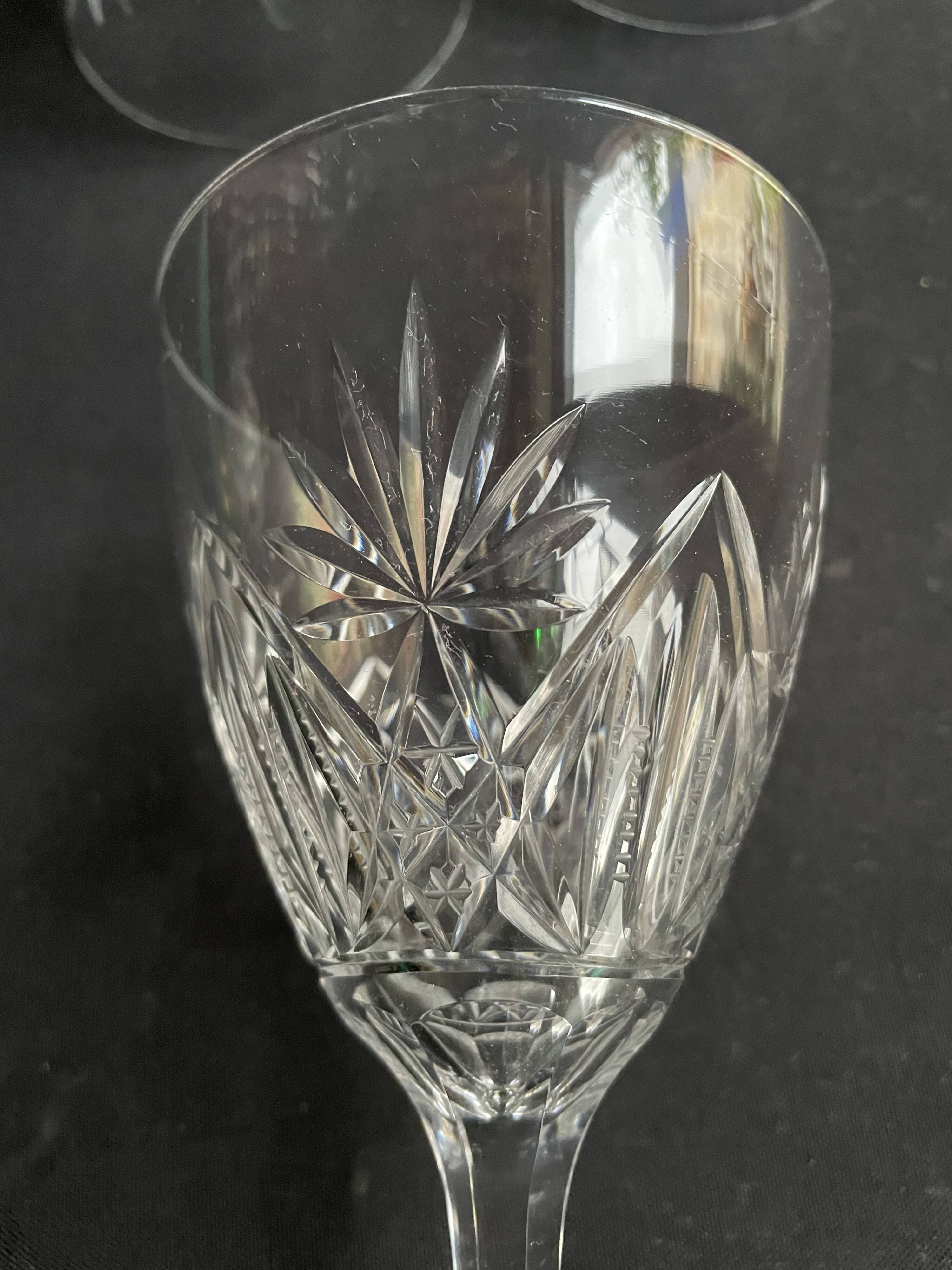 4 Large cut crystal glasses