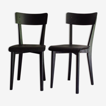 Paires de chaises bistrot vintage noires