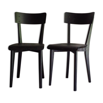 Pair of black vintage bistro chairs