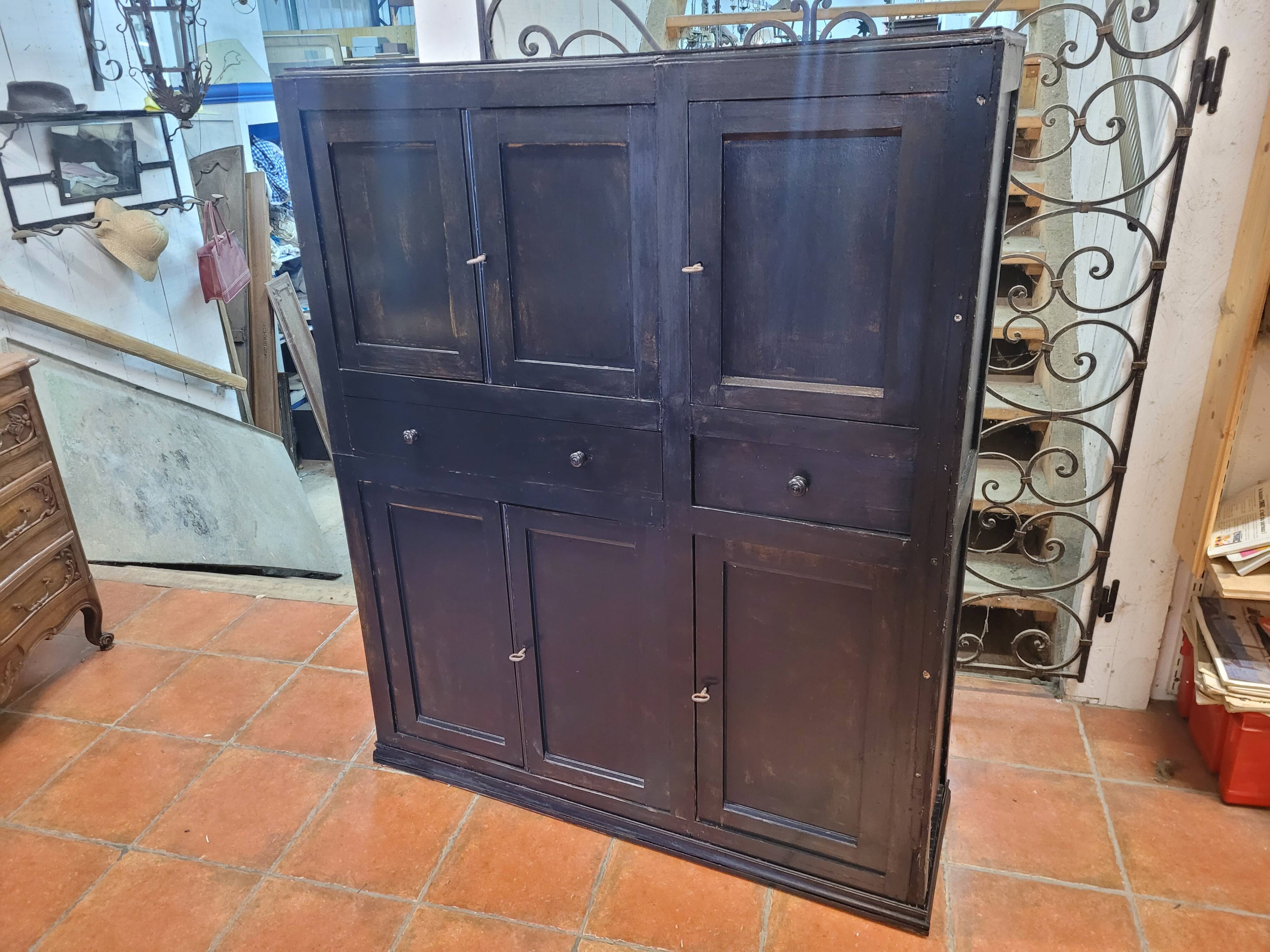 Black patinated high sideboard