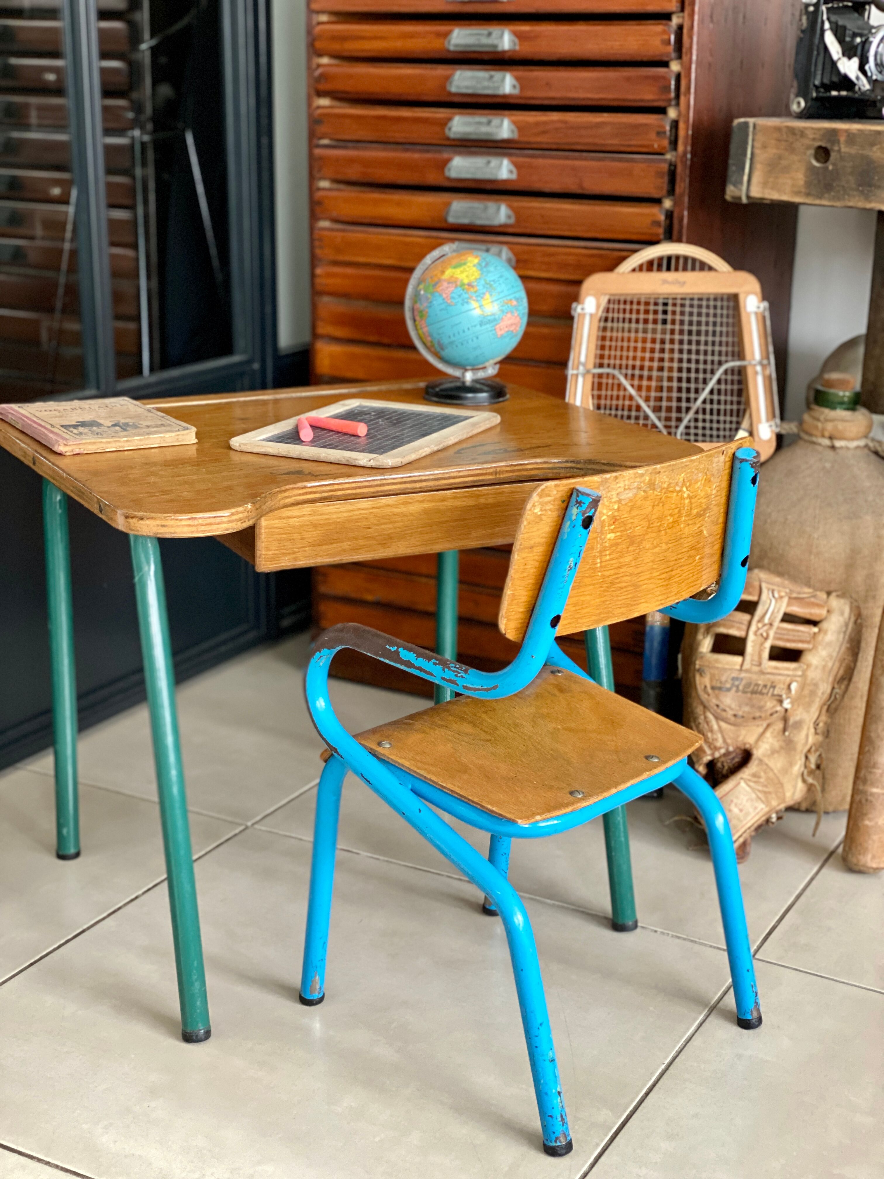 Desk and school chair set