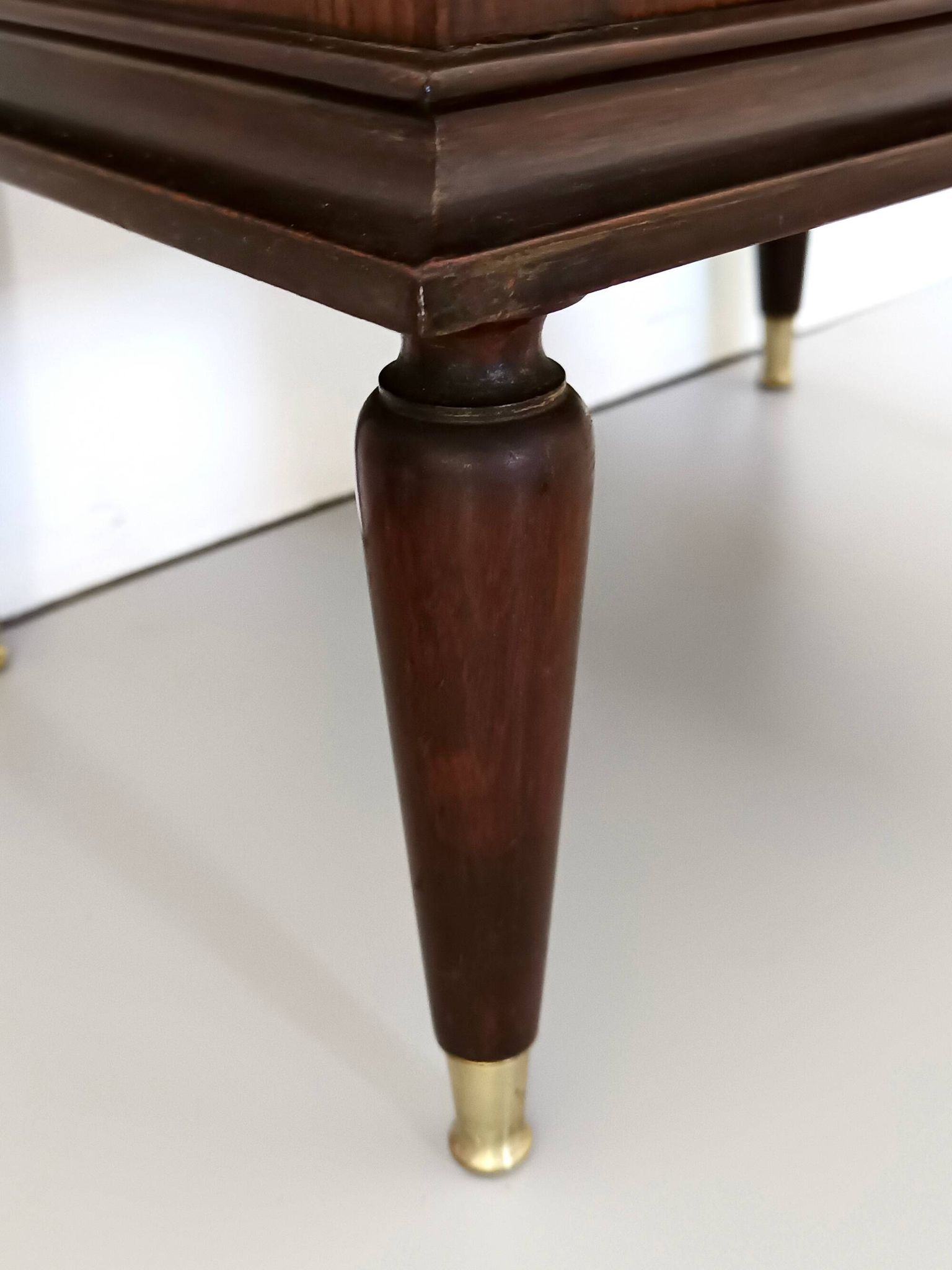 Pair of Black Walnut Nightstands with Marble Top ascr. to Paolo Buffa, Ita