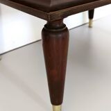 Pair of Black Walnut Nightstands with Marble Top ascr. to Paolo Buffa, Ita