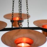 Metal and copper candleholder pendant by Carl Thore, 1975