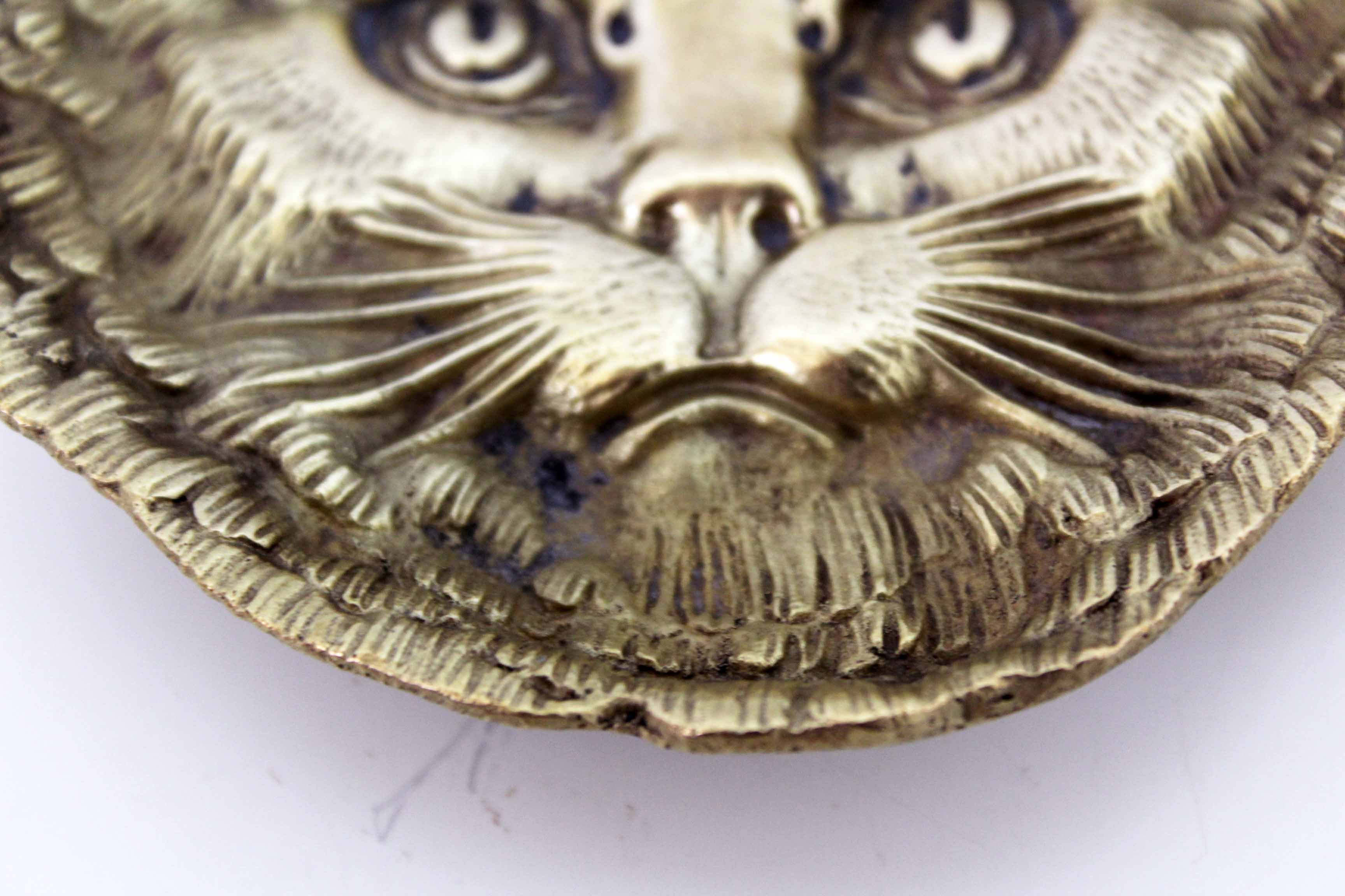 Trinket bowl "chat" in bronze