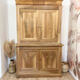 Antique two-body buffet in solid wood (restored)