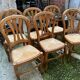 6 solid beech wooden chairs