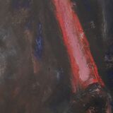 Peinture sur papier représentant une fille africaine Weyne 66x56cm