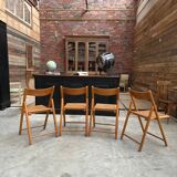 Set of 4 80'S caned folding chairs