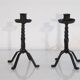 Pair of brutalist hammered iron candlesticks 1960