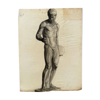 Academic Nude in Antique by Berger dit Lheureux Biloul Fine Arts 20th