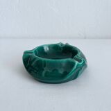 Cendrier en céramique vert vintage