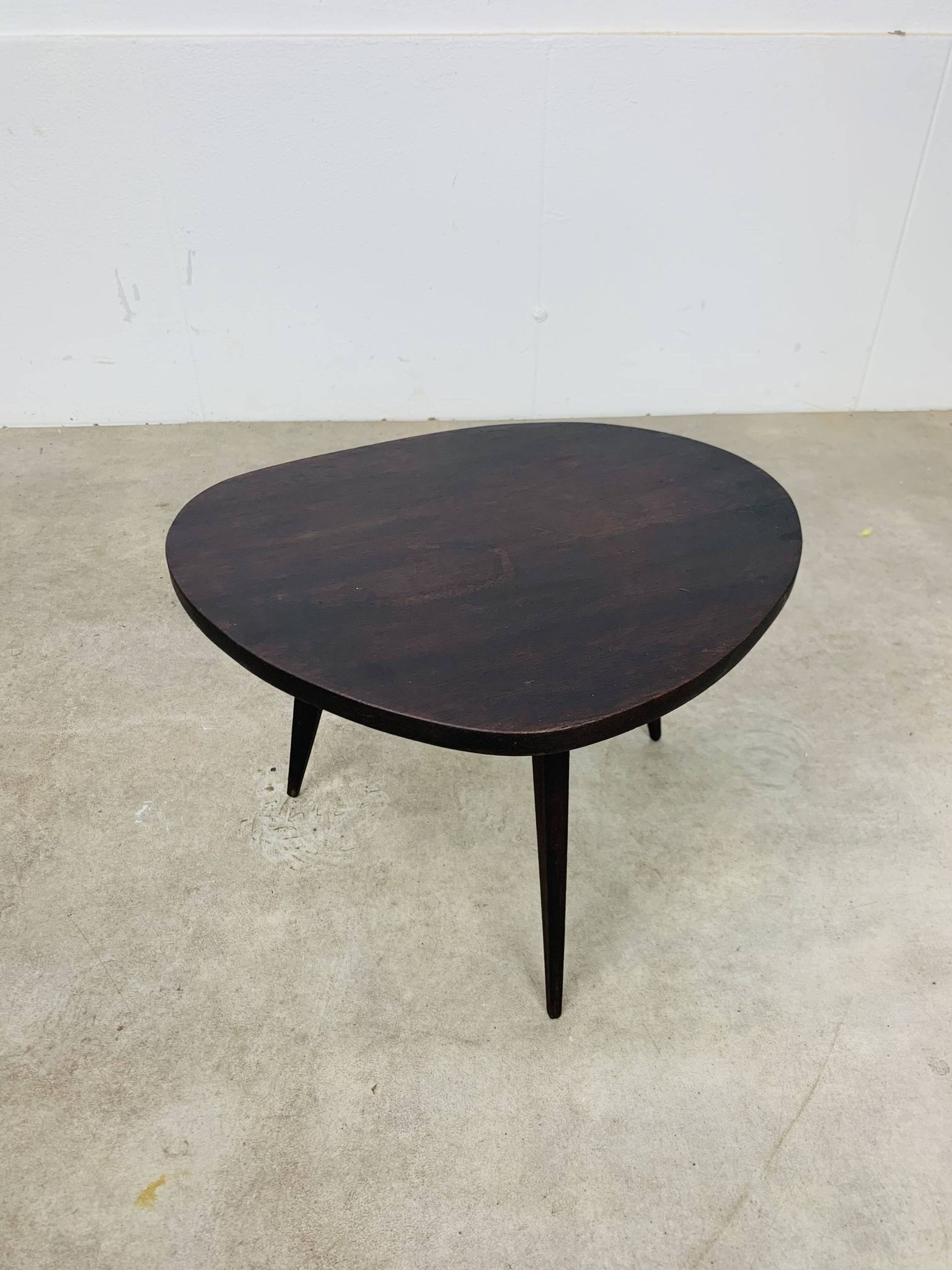 Tripod plant stand with compass feet, wood, 1950s