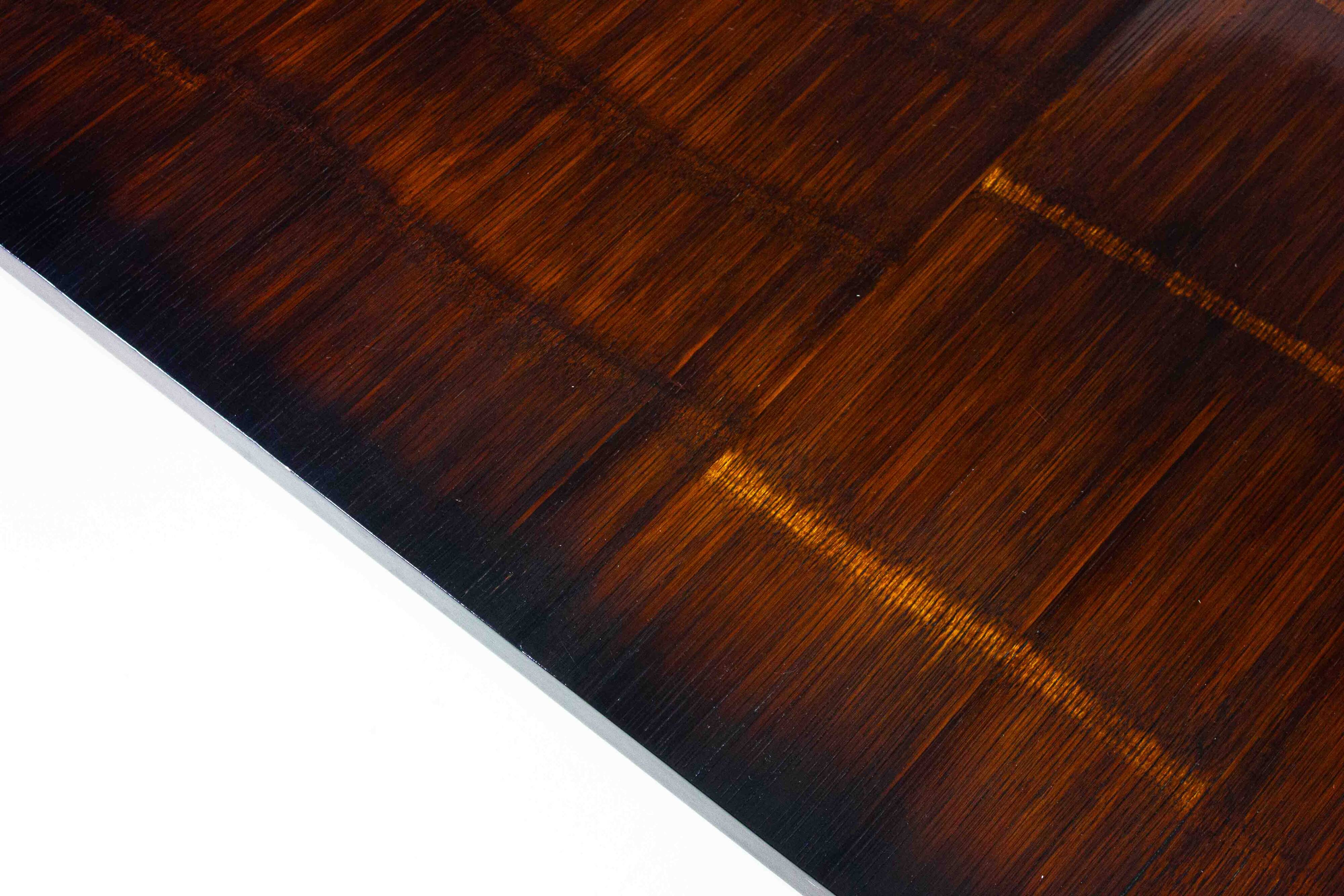 Large bamboo & wengé coffee table by Axel Vervoordt, 1980s