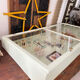 Display case with double glass