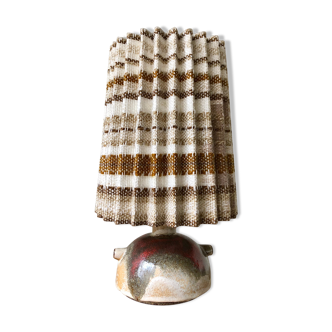 West Germany ceramic lamp and pleated lampshade