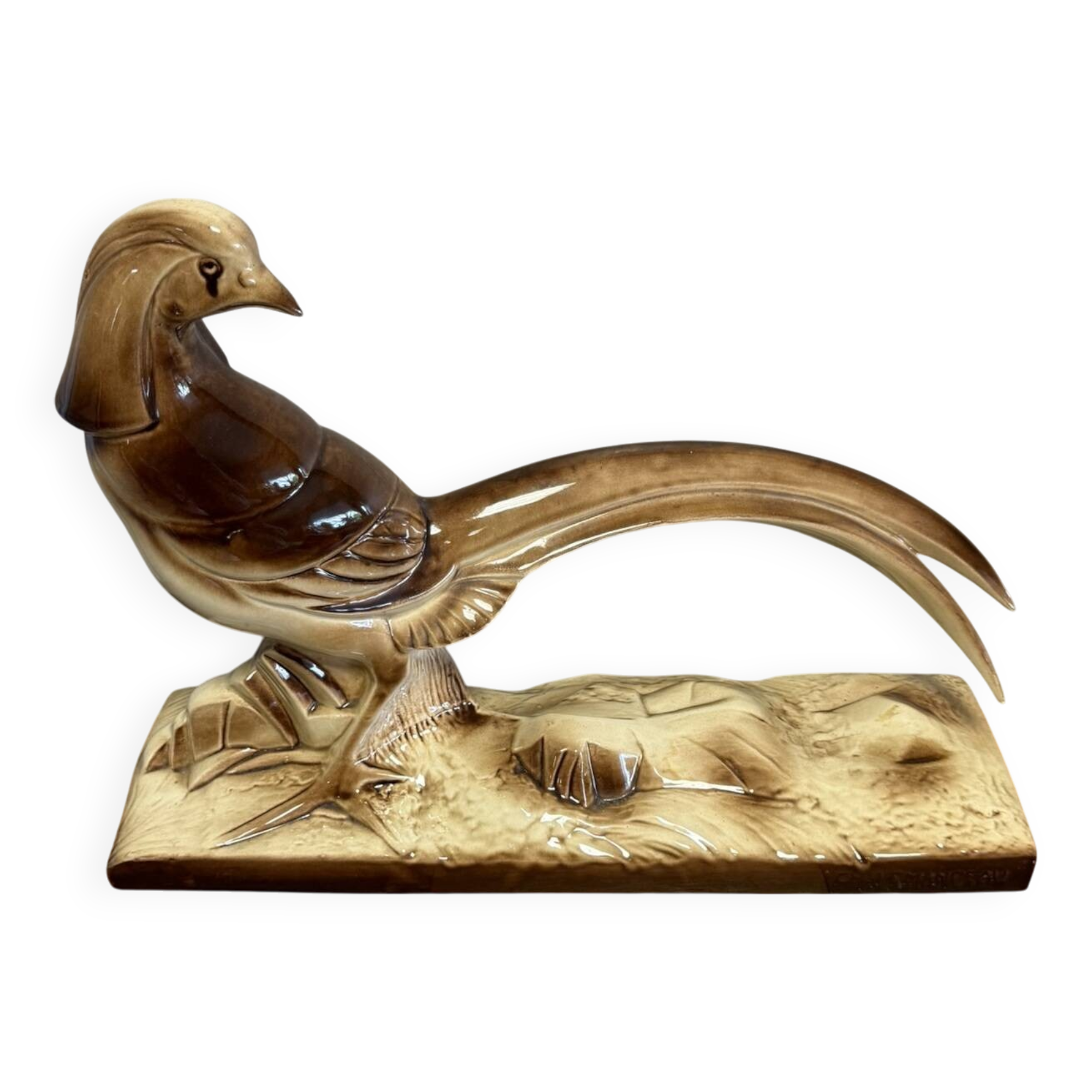 Charles Lemanceau: Art Deco ceramic pheasant