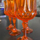 4 orange crystal glasses