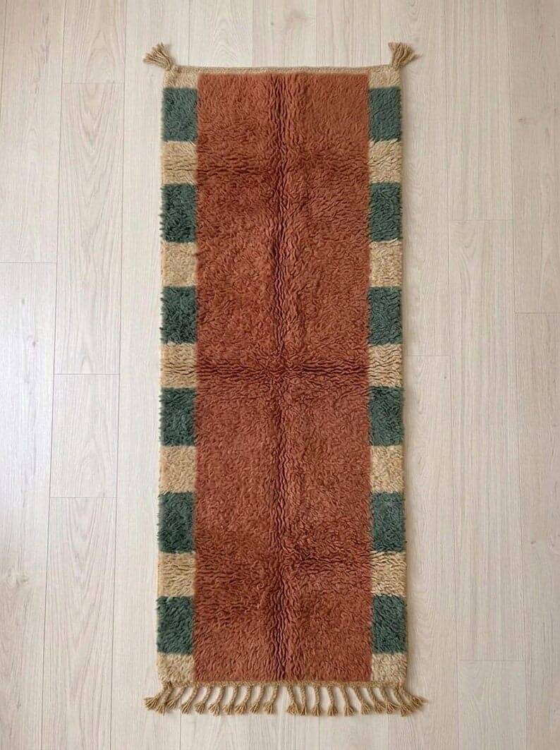 Tapis berbère boujaad fait main artisanale 75/300 cm