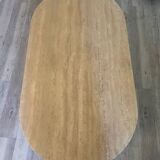Oval travertine coffee table