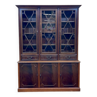 English 2-body mahogany bookcase, 1970s work